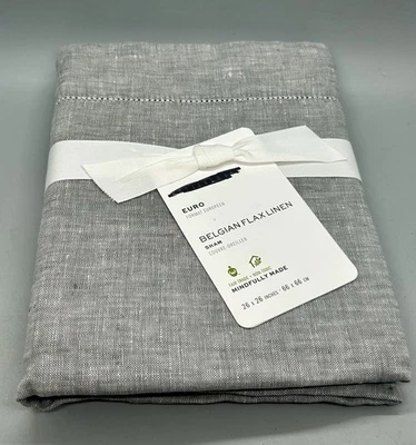 "Falsa de almohada de lino belga Pottery Barn nueva con etiquetas, 26x26"" cuadrada, gris flagstone" Foto 1 de 4