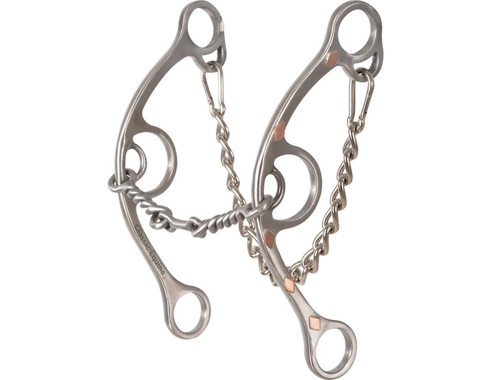 经典 Equine Bit Gag Twisted Wire Snaffle 7 1/2 Shank BBIT4LSG22SS — 第 1/1 张图片