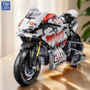 New Technic Series Motorcycle V4 Building Blocks Set Super Motorbike Model Kit - Picture 1 of 5