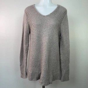 Chico's Sweater 2 Large Beige Wool Mohair Open-Knit Pullover Women's Long Sleeve - Picture 1 of 11