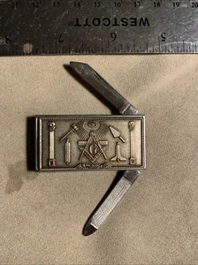 Vintage 2" x 1" FREE Masons/Masonic Money Clip Nail File With Knife - Picture 1 of 3