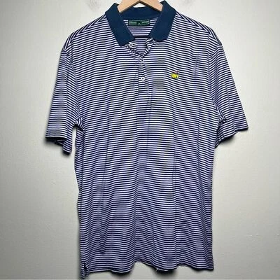 Camisa Polo Masters Collection Hombre Grande Rayas Púrpura Manga Corta Rendimiento Foto 1 de 4