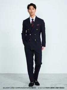 JoJo’s Bizarre Adventure Josuke Higashikata Suit 2 piece Navy Made in Indonesia - Picture 1 of 24