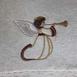 "Toallas de mano con alas de trompeta de 2 ángeles 100 % algodón hechas en Egipto 12x18"" pulgadas" - Imagen 1 de 4