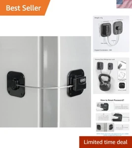 Heavy Duty Plastic Fridge Lock 3.15x6 Inches Combination Safety Prevents Access - Picture 1 of 8