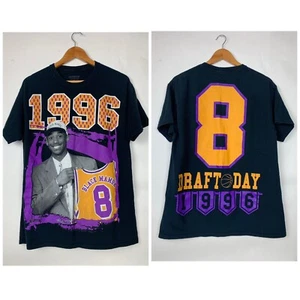 KOBE BRYANT #8 T-SHIRT BLACK MAMBA 1996 Draft Day LAKERS Mens Size L - Picture 1 of 9