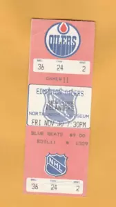 NOV 30, 1979 EDMONTON OILERS VS NEW YORK ISLANDERS FULL TICKET GRETZKY 1G 2A - Picture 1 of 2