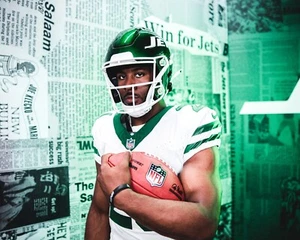 Foto de fútbol americano de la NFL Breece Hall Media Day Pose New York Jets 8x10 - Imagen 1 de 1