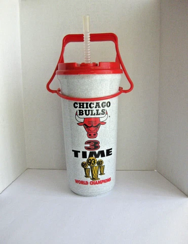 Vintage  CHICAGO BULLS TUMBLER 1993-94 3 Time World Champions    Coca Cola Cover