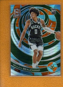 MarJon Beauchamp 2022-23 Panini Spectra Rookie Asia Blue & Orange Prizm RC /49