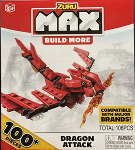 Zuru Max Costruisci Più Attacco Drago 100 più Pezzi NUOVO Sigillato Compatibile - Foto 1 di 4