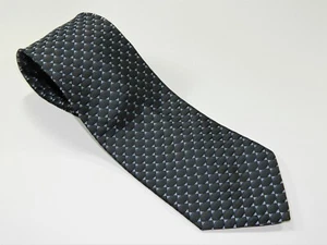 Men's Geoffrey Beene Silk NECKTIE Tie OP ART DECOR GRAY BLUE Victor Vasarely - Picture 1 of 3