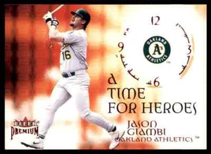2001 Fleer Premium Time for Heroes Jason Giambi Oakland Athletics #12th Insert - Bild 1 von 2