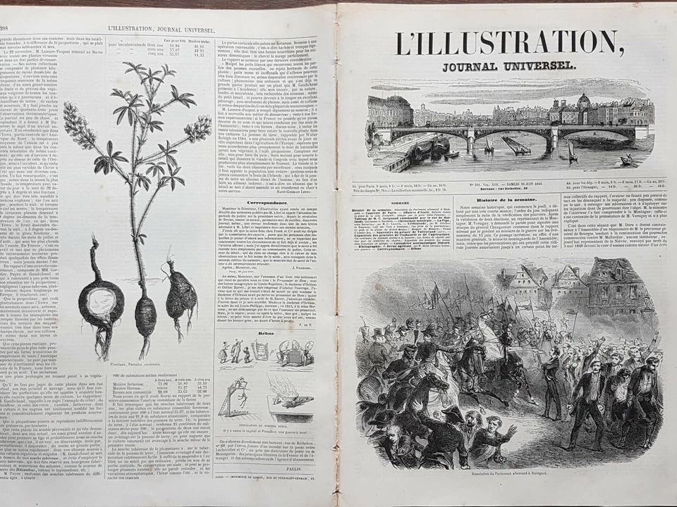 L'Illustration 1849 N331 Dissolving The Parliament German To Stuttgard - Image 1 of 2