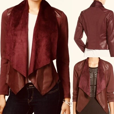 Chaqueta Lincoln Kut From The Kloth Granate Imitación Gamuza y Cuero Wm Bolsillos Pequeños Foto 1 de 4