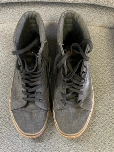 Vans High Top Canvass Sneakers Men's Size 10.5 Pre-Owned Black - Picture 1 of 4