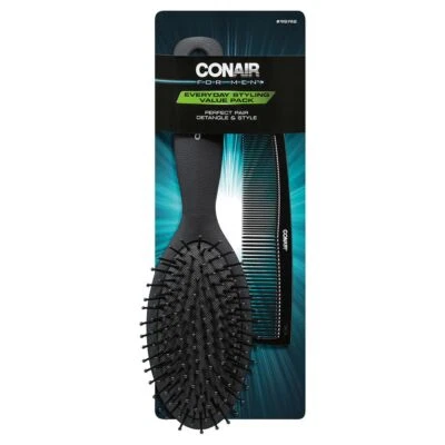 Juego combinado de cepillo yamp; cojín negro Conair para hombre, 2 piezas Foto 1 de 3