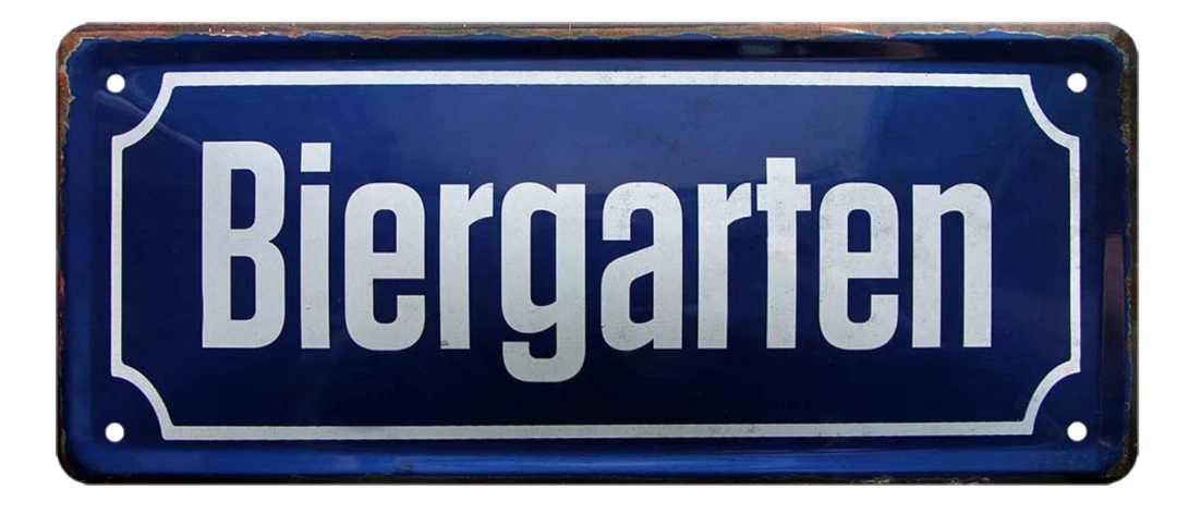 Blechschild „Biergarten“ | 46x10 Cm | Aus Stahl | Wanddekoration Im Vintage-Look