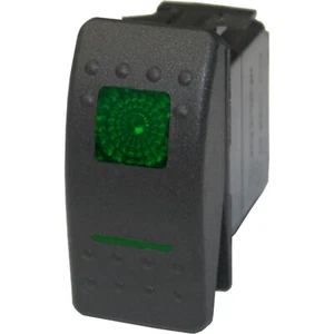 Rocker Switch 500G2 PLAIN COVER dual LED green ON-OFF-ON 7 pins DPDT - Picture 1 of 1