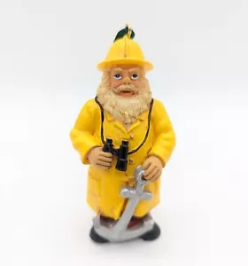Vintage Santa Fischer Ornament Regenmantel und Anker 3 1/2" - Bild 1 von 3