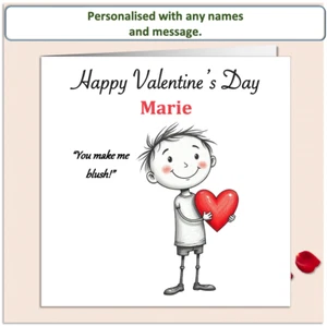Personalised 'Mollie and Doodle' Valentine Day Card - blush - boyfriend lover - Picture 1 of 5