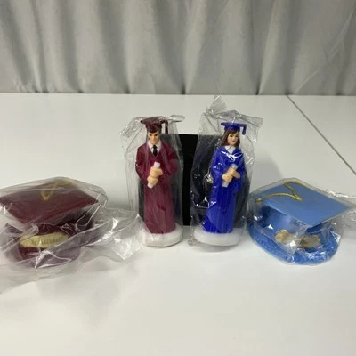 复古塑料毕业蛋糕装饰套装帽子女孩男孩毕业生  — 第 1/4 张图片