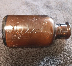 Antique Bottle Lysol Small Amber Glass 1920s - Picture 1 of 6