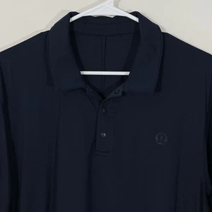 Camisa polo deportiva de rendimiento de golf con logotipo de Lululemon para hombre talla XXL azul marino manga corta - Imagen 1 de 4