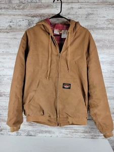 Rasco FR XRC 2 Brown Duck Canvas Hooded Work Coat Jacket Flannel Lined L-long - Picture 1 of 9