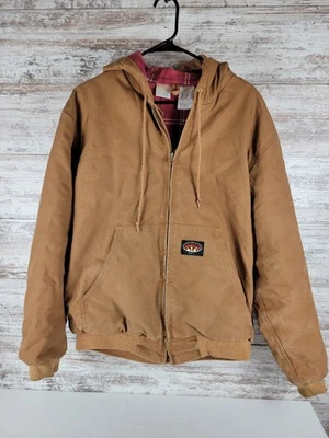 Rasco FR XRC 2 Brown Duck Canvas Hooded Work Coat Jacket Flannel Lined L-long - Image 1 of 4