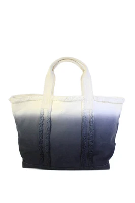 Barneys Нью-Йорк женщин сумка с короткими ручками плеча Дамская сумка темно-синий омбр белый хлопок - Изображение 1 из 4