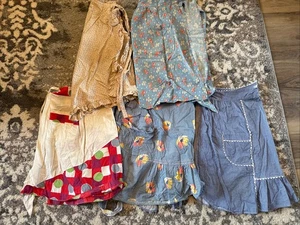 Vintage Lot Of 5 50s 60s Half Aprons Multiple Colors And Fabrics, As Is - Picture 1 of 7