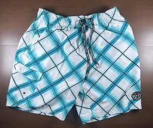Maui &Sons Mens 36 Blue White Swim Trunks Board Shorts - Picture 1 of 3