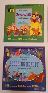 SNOW WHITE & SLEEPING BEAUTY Book and Record 7in 33rpm 1965 Vintage Disneyland - Imagen 1 de 3