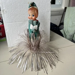 Elf Knee Hugger Tinsel Burst Christmas Tree Topper Ornament Japan - Picture 1 of 9