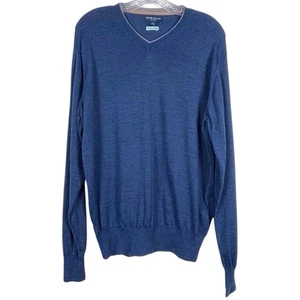 PETER MILLAR Collection Merino Silk Sweater Size Large Tailored Blue Italy EUC - Picture 1 of 15