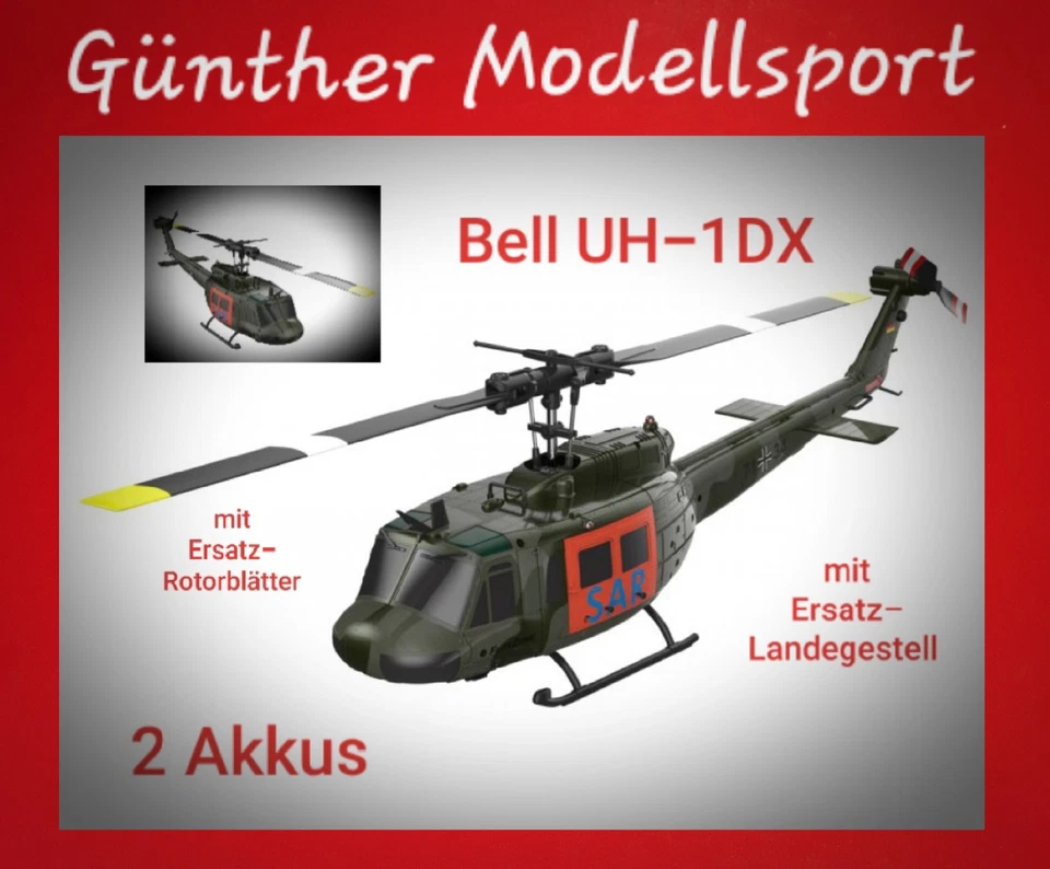 FliteZone Bell UH-1DX Helicopter (SAR) RTF, 16400 Günther Modellsport - Bild 1 von 2