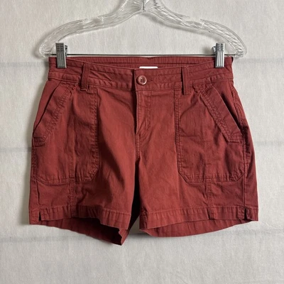 Shorts Elle feminino Prana tamanho 4 vermelho algodão orgânico costura interna 5" - Imagem 1 de 4