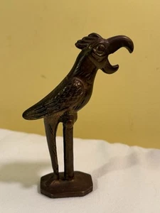 Vintage Solid Brass Open Mouth Parrot on Perch Bottle Opener Free Shipping - Picture 1 of 8