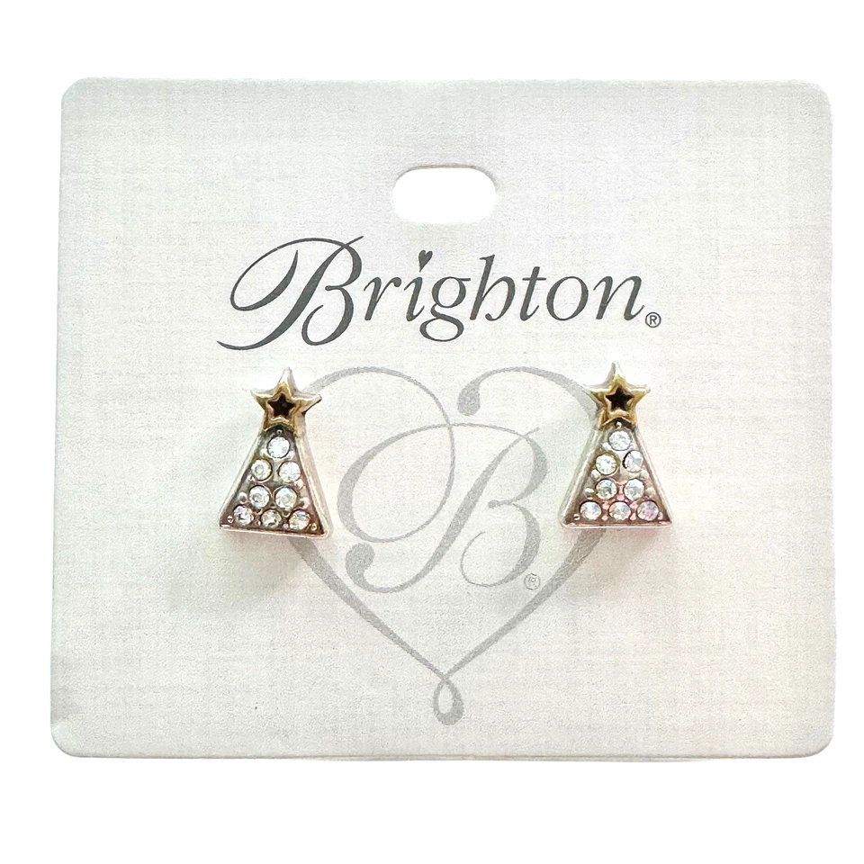 Brighton Frosted Tree Mini Post Earrings Christmas Two-Tone J22252