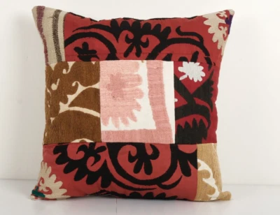 Ethnic Suzani Patchwork Cushion Cover, Suzani Ethnic Pillow Case Made - Image 1 of 4