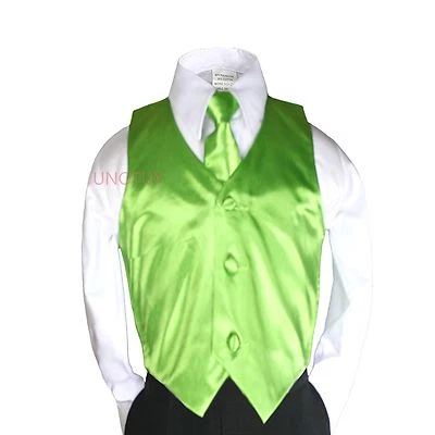 2pc Satin Vest Necktie set for Baby Toddler Kid Teen  Color Selection S-7 - Image 1 of 2