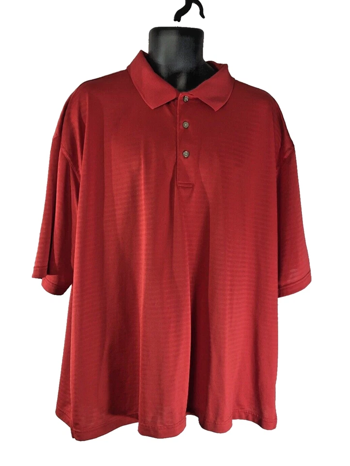 Camisa polo de golf Top Flite XXXL 3XL naranja roja 100 % poliéster manga corta para hombre Foto 1 de 4