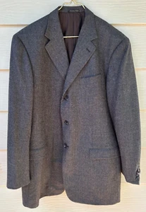 Pal Zileri Brown Blue Gray Houndstooth Tweed Wool Men's Jacket/Blazer Italy 48L - Picture 1 of 11