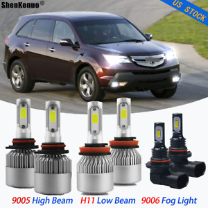 For Acura MDX 2004 2005 2006 LED Headlights High&Low Beam Fog Light Bulbs S2