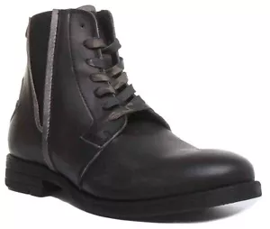 Replay Newkirk Mens Side Zip Lace Up Leather Boots In Stone Size US 7 - 13 - Picture 1 of 12