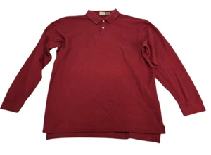 LL Bean Polo Shirt Long Sleeves Mens XL Tall Burgundy Cotton 0 KA85 - Picture 1 of 11