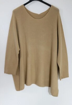 Pullover Oversize 48 50 52 54 56 58 XL XXL XXXL Rund Ausschnitt beige - Bild 1 von 4