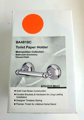 ELEMENTS OF DESIGN Double Post Chrome TOILET PAPER HOLDER (EBA4818C) - New - Image 1 of 3