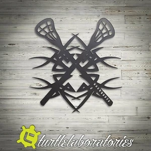 Arte da parete in metallo lacrosse decorativa da appendere decorazione casa - Foto 1 di 6